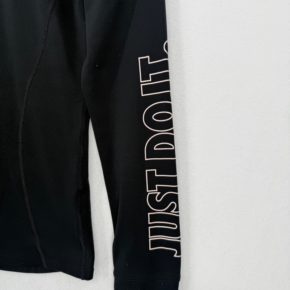 Nike Dri Fit Women's‎ Shirt Black Half Zip Athletic Top Just Do It XS Running - Picture 6 of 11